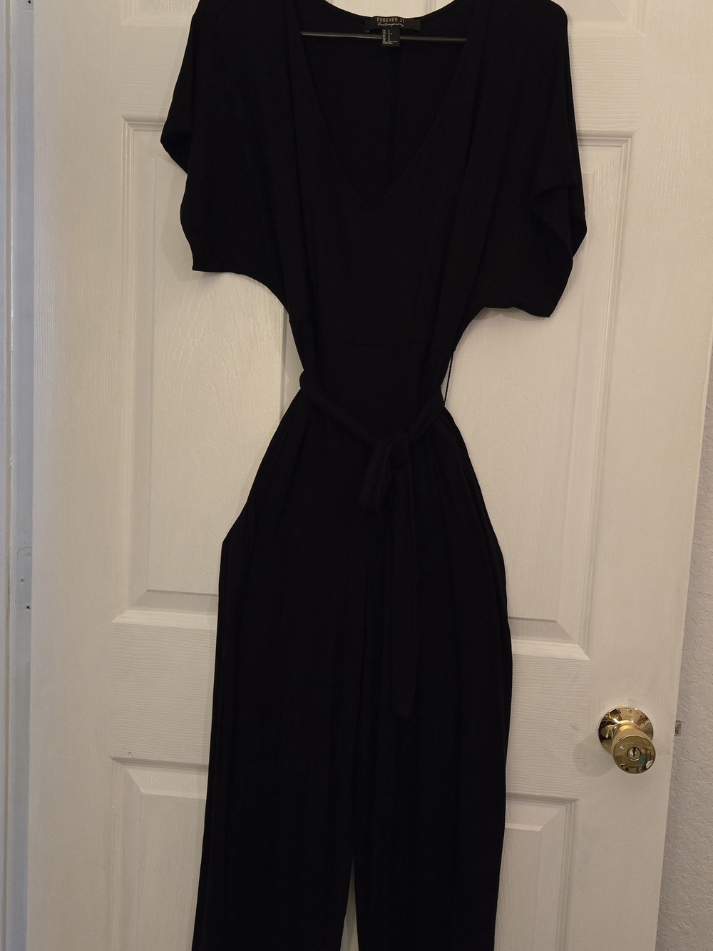 Free People Black Jumpsuit with Tie Waist